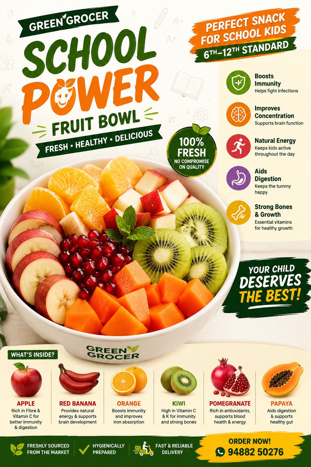 School Power Fruit Bowl – 5-Day Pack